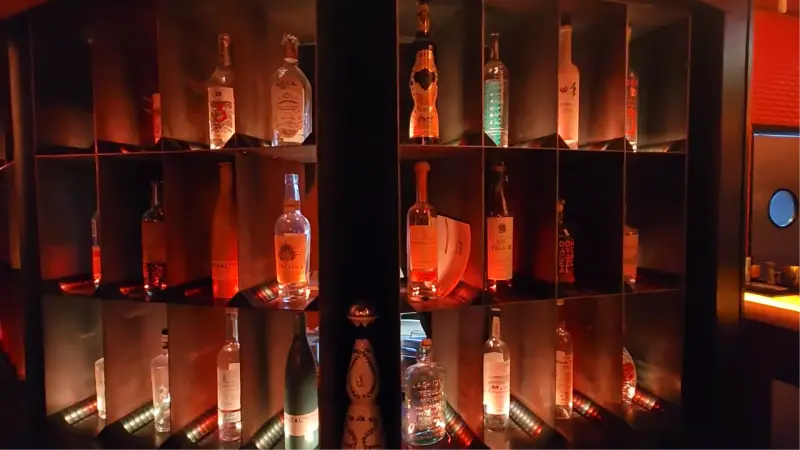 Curved Liquor Bottle Display, 1 of 8